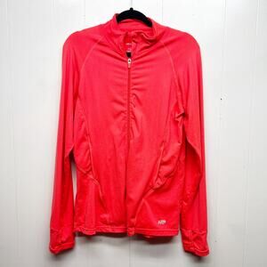 Marika Tek Full Zip Women's Long Sleeve Activewear Orange Jacket Size XL Flaw
